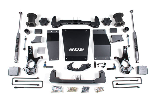 14-18 Chevrolet Silverado 1500 - GMC Sierra 1500 4WD 6.5 Inch Lift Kit (Cast Steel), 4 Inch Rear Lift, Block, NX2 Nitro Series Shocks BDS Suspension