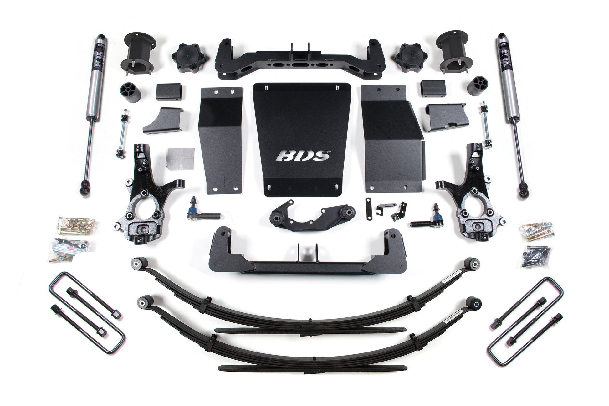 14-18 Chevrolet Silverado 1500 - GMC Sierra 1500 4WD 6.5 Inch Lift Kit (Cast Steel), 4 Inch Rear Lift, Leaf Springs, Fox 2.0 IFP Performance Series Shocks BDS Suspension