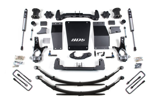 14-18 Chevrolet Silverado 1500 - GMC Sierra 1500 4WD 6.5 Inch Lift Kit (Cast Steel), 4 Inch Rear Lift, Leaf Springs, Fox 2.0 IFP Performance Series Shocks BDS Suspension