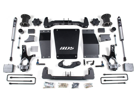 14-18 Chevrolet Silverado 1500 - GMC Sierra 1500 4WD 6.5 Inch Lift Kit (Aluminum / Stamped Steel), 4 Inch Rear Lift, Block, Fox 2.0 IFP Performance Series Shocks BDS Suspension
