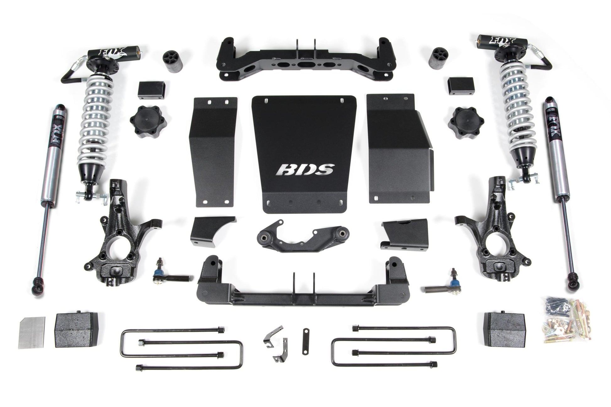 6 Inch Lift Kit FOX 2.5 Coil-Over Silverado/Sierra 1500 14-18 4WD Block Kit Aluminum / Stamped Steel Fox 2.5 Performance Shocks BDS Suspension
