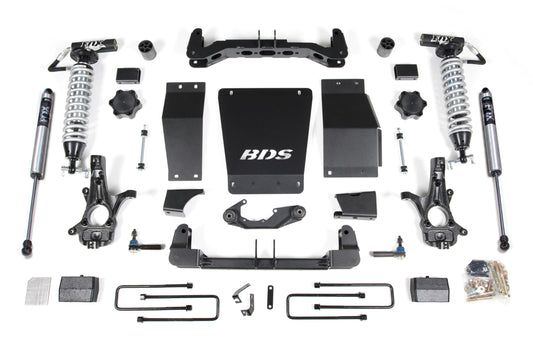 4 Inch Lift Kit FOX 2.5 Coil-Over Silverado/Sierra 1500 14-18 4WD Block Kit Cast Steel Control Arm Fox 2.5 Performance Shocks BDS Suspension