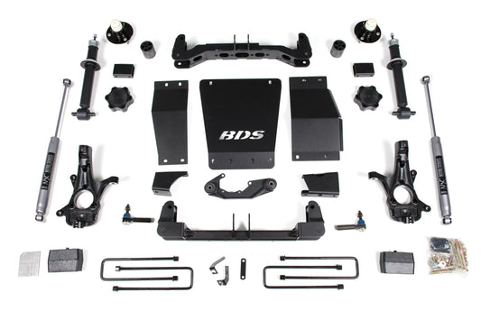4 Inch Lift Kit Silverado/Sierra 1500 14-18 4WD Leaf Springs Cast Steel Control Arm BDS Suspension-1