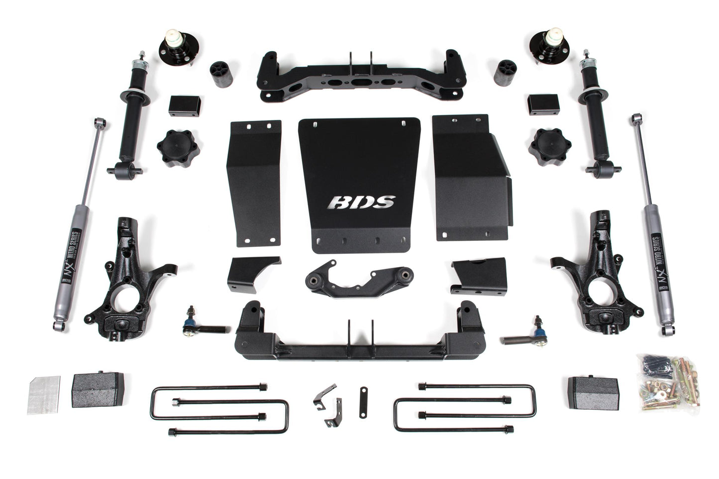 4 Inch Lift Kit Silverado/Sierra 1500 14-18 4WD Leaf Springs Aluminum / Stamped Steel Control Arm BDS Suspension-1