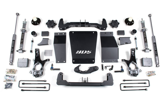 6 Inch Lift Kit Silverado/Sierra 1500 14-18 4WD Aluminum / Stamped Steel Control Arm Leaf Springs BDS Suspension-1