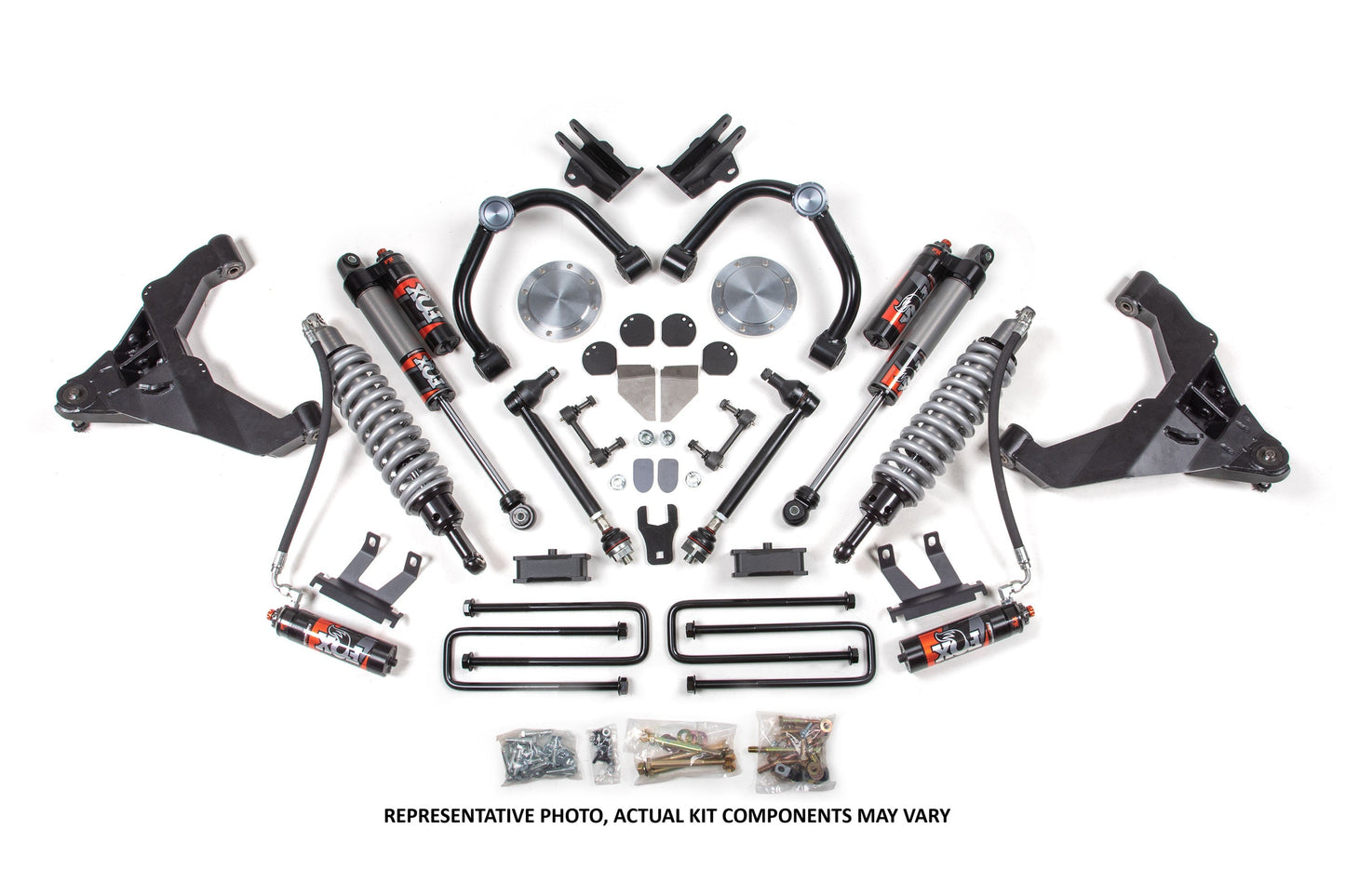 11-19 Chevrolet Silverado 2500HD/3500HD - GMC Sierra 2500HD/3500HD 4WD (Diesel) 3 Inch Coilover Conversion Kit, 2 Inch Rear Lift, Block w/ Overload - Fox 2.5 Performance Elite Series C/O, Fox 2.0 IFP Performance Series Shocks BDS Suspension