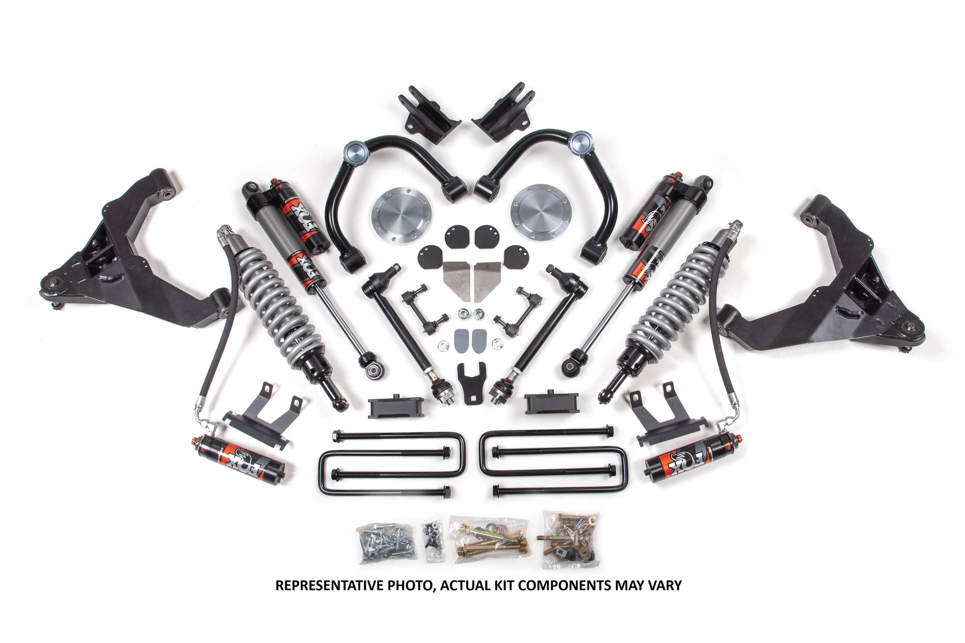11-19 Chevrolet Silverado 2500HD/3500HD - GMC Sierra 2500HD/3500HD 4WD (Diesel) 3 Inch Coilover Conversion Kit, 2 Inch Rear Lift, Block w/ Overload - Fox 2.5 Performance Elite Series C/O, Fox 2.0 IFP Performance Series Shocks BDS Suspension