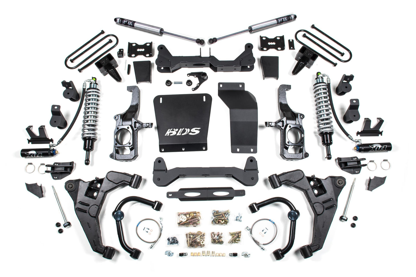 6.5 Inch Lift Kit FOX 2.5 Coil-Over Conversion Silverado/Sierra 2500HD/3500HD 11-19 Diesel 5 Inch Block Fox 2.5 Performance Shocks Supsension BDS Suspension-1