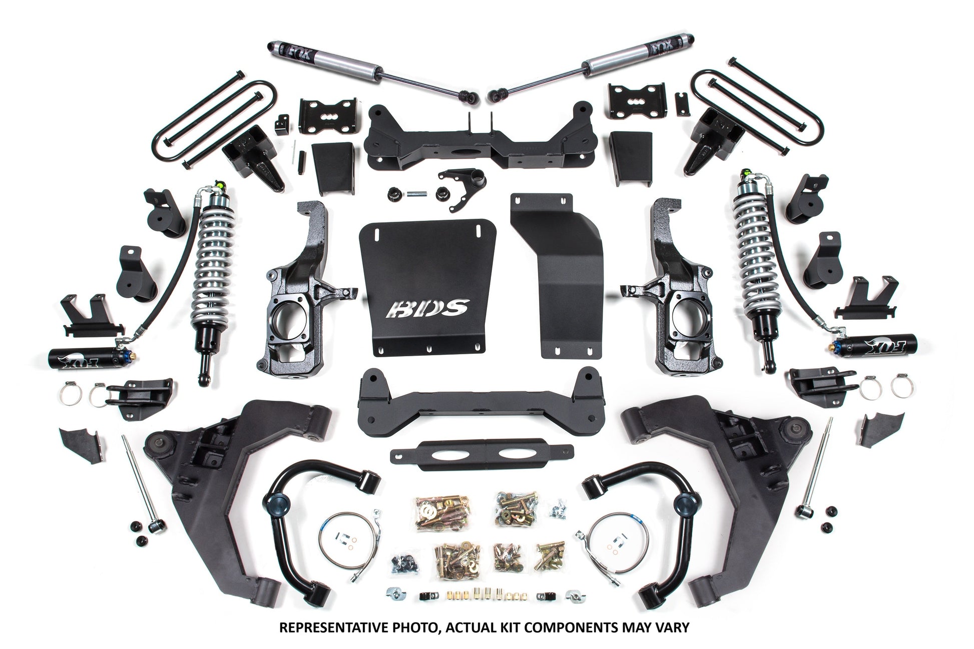 11-19 Chevrolet Silverado 2500HD/3500HD - GMC Sierra 2500HD/3500HD 4WD 6.5 Inch Coilover Conversion Kit, 5 Inch Rear Lift, Block w/o Overload - Fox 2.5 Performance Elite Series C/O, Fox 2.5 Performance Elite Series Shocks BDS Suspension