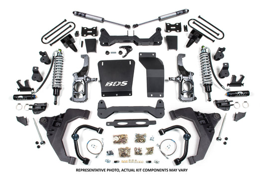 11-19 Chevrolet Silverado 2500HD/3500HD - GMC Sierra 2500HD/3500HD 4WD 6.5 Inch Coilover Conversion Kit, 5 Inch Rear Lift, Block w/o Overload - Fox 2.5 Performance Elite Series C/O, Fox 2.5 Performance Elite Series Shocks BDS Suspension