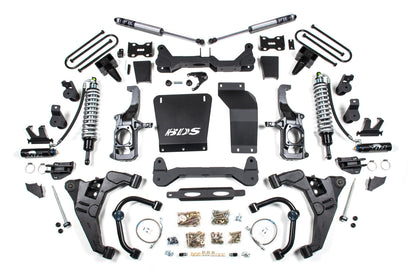 6.5 Inch Lift Kit FOX 2.5 Coil-Over Conversion Silverado/Sierra 2500HD/3500HD 11-19 Diesel 3 Inch Block Fox 2.5 Performance Shocks BDS Suspension-1