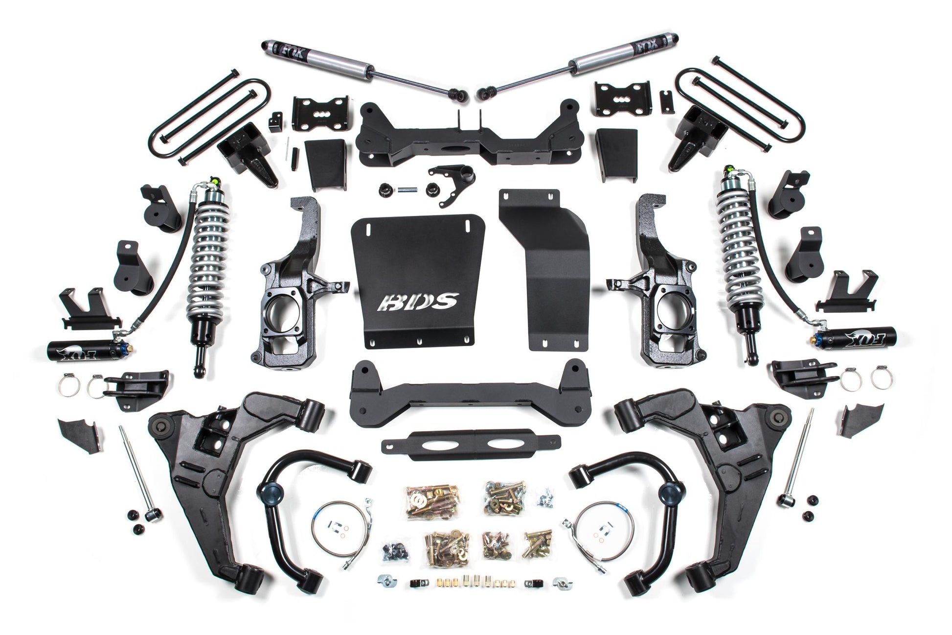 6.5 Inch Lift Kit FOX 2.5 Coil-Over Conversion Silverado/Sierra 2500HD/3500HD 11-19 Diesel 3 Inch Block Fox 2.5 Performance Shocks BDS Suspension