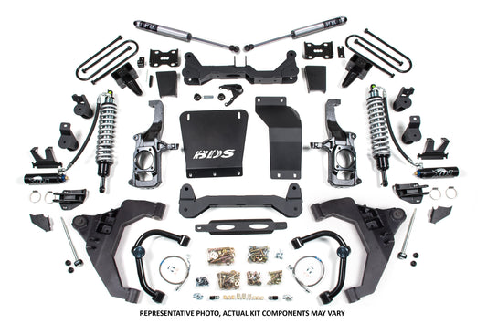 11-19 Chevrolet Silverado 2500HD/3500HD - GMC Sierra 2500HD/3500HD 4WD (Diesel) 6.5 Inch Coilover Conversion Kit, 3 Inch Rear Lift, Block with Overload - Fox 2.5 Performance Elite Series C/O, Fox 2.5 Performance Elite Series Shocks BDS Suspension