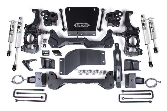 20-24 GM 2500HD/3500HD 4wd 6.5 Inch Lift System, 6 Inch Rear Lift, Block, w/ overload Fox 2.5 HTO BDS Suspension