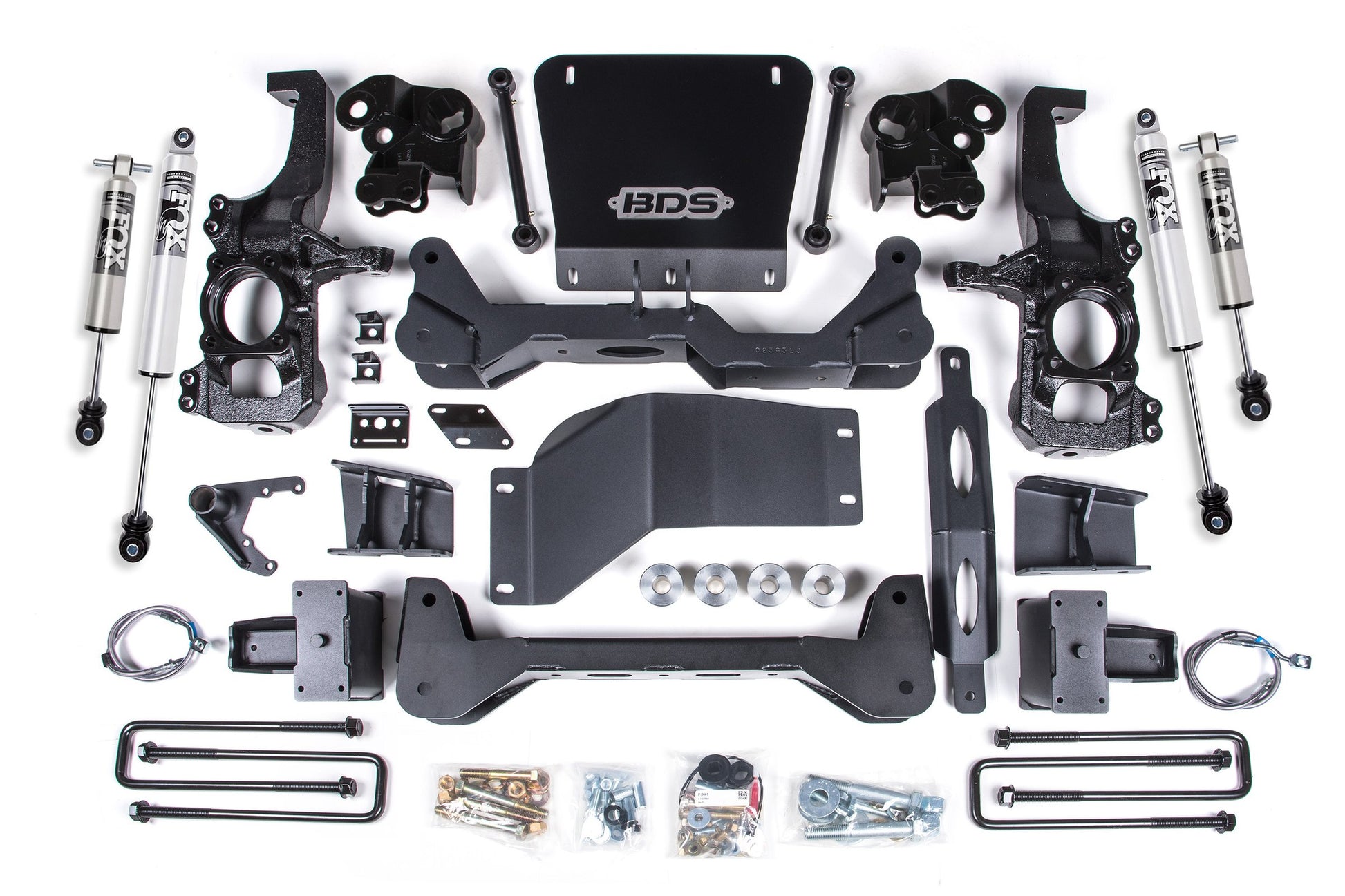 20-24 GM 2500HD/3500HD 4wd 5 Inch Lift System, 4.5 Inch Rear Lift, Block, w/ overload Fox 2.5 HTO BDS Suspension