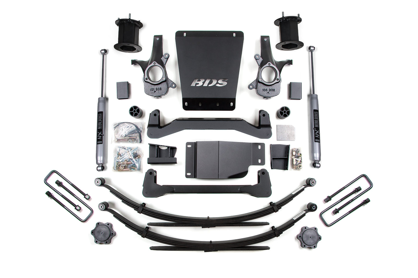 07-13 Chevrolet Silverado 1500 - GMC Sierra 1500 4WD 6 Inch Lift Kit, 5 Inch Rear Lift, Leaf Spring, NX2 Nitro Series Shocks BDS Suspension