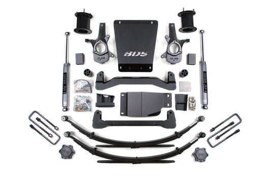 07-13 Chevrolet Silverado 1500 - GMC Sierra 1500 4WD 6 Inch Lift Kit, 5 Inch Rear Lift, Leaf Spring, NX2 Nitro Series Shocks BDS Suspension
