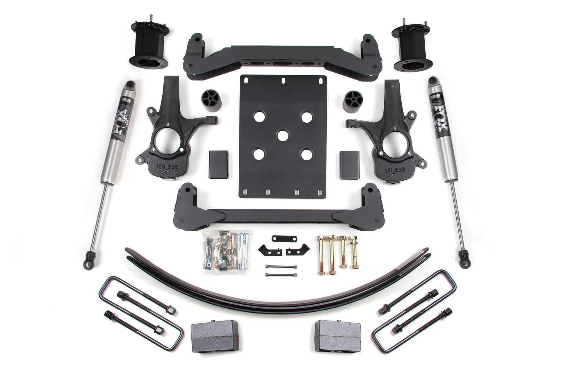 07-13 Chevrolet Silverado 1500 - GMC Sierra 1500 2WD 6 Inch Lift Kit, 4.5 Inch Rear Lift, Block and Add-A-Leaf, NX2 Nitro Series Shocks BDS Suspension