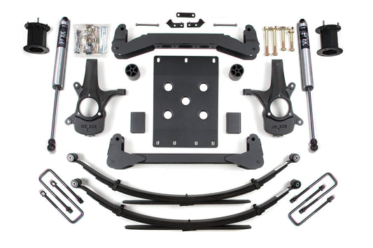 07-13 Chevrolet Silverado 1500 - GMC Sierra 1500 2WD 6 Inch Lift Kit, 5 Inch Rear Lift, Leaf Spring, Fox 2.0 IFP Performance Series Shocks BDS Suspension