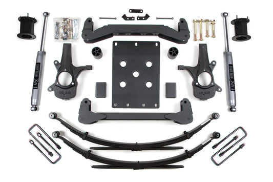 07-13 Chevrolet Silverado 1500 - GMC Sierra 1500 2WD 6 Inch Lift Kit, 5 Inch Rear Lift, Leaf Spring, NX2 Nitro Series Shocks BDS Suspension