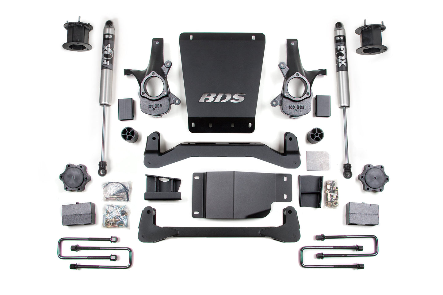 07-13 Chevrolet Silverado 1500 - GMC Sierra 1500 4WD 4.5 Inch Lift Kit, 4 Inch Rear Lift, Block, NX2 Nitro Series Shocks BDS Suspension