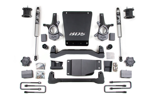 07-13 Chevrolet Silverado 1500 - GMC Sierra 1500 4WD 4.5 Inch Lift Kit, 4 Inch Rear Lift, Block, NX2 Nitro Series Shocks BDS Suspension
