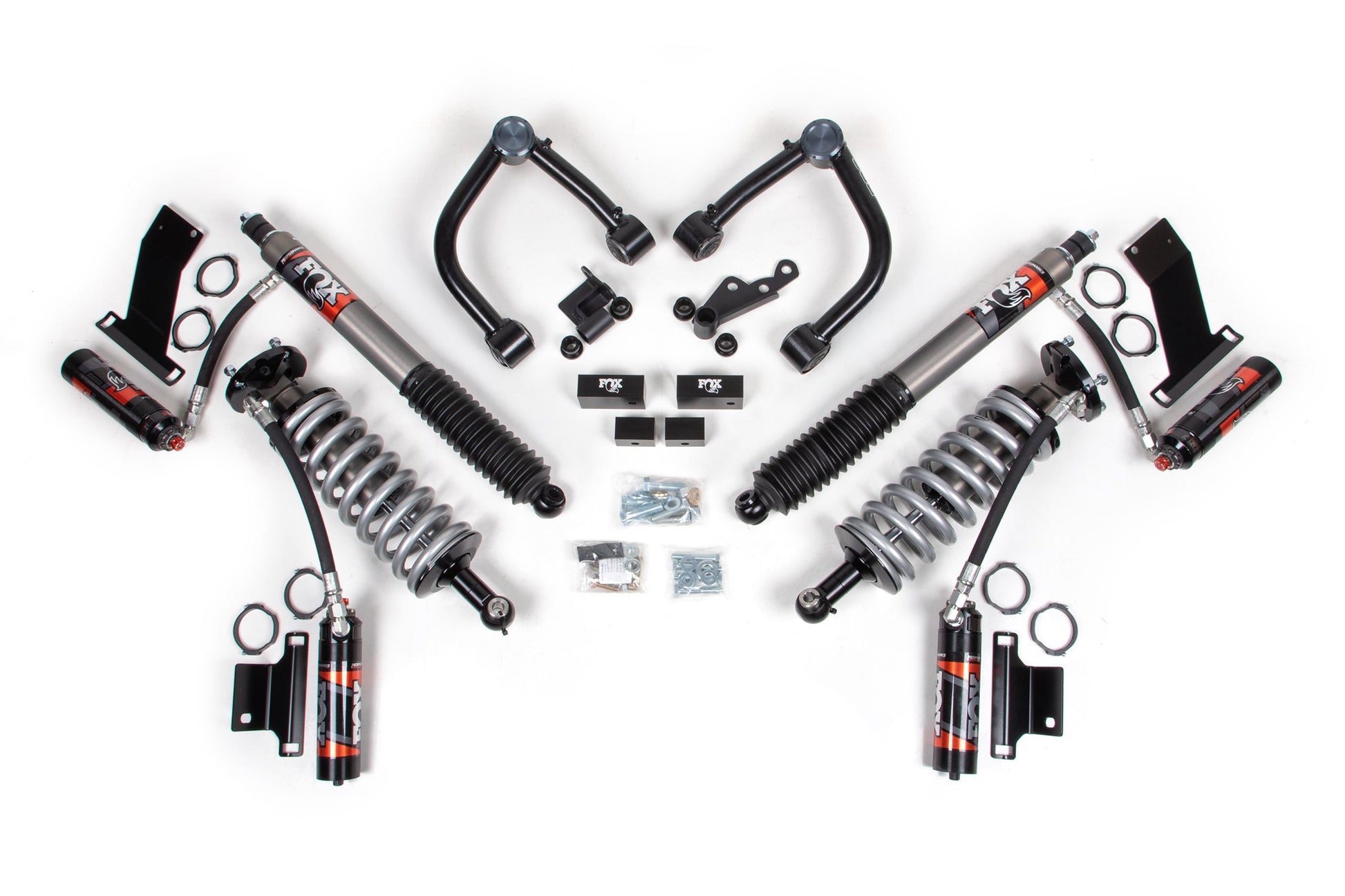 22-26 Toyota Tundra TRD Pro 4WD, 1 Inch Coilover Leveling Kit, 0 Inch Rear Lift - Fox 2.5 Performance Elite Series C/O Front, Fox 2.5 Performance Elite Series Rear Shock BDS Suspension