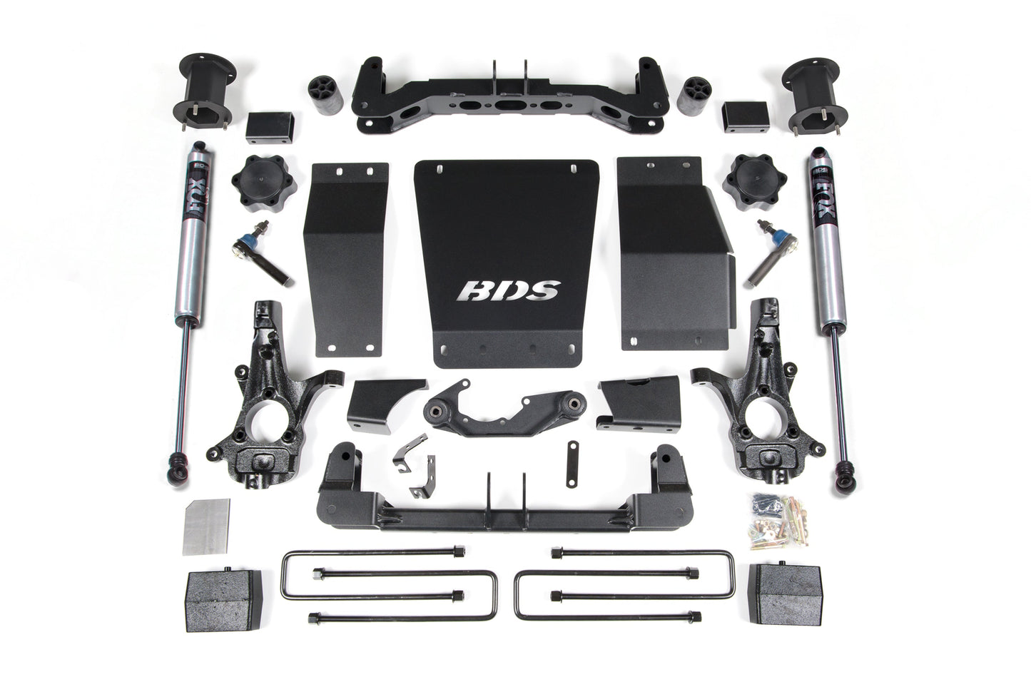 14-18 Chevrolet Silverado 1500 - GMC Sierra 1500 4WD 4.5 Inch Lift Kit (Cast Steel), 3 Inch Rear Lift, Block, Fox 2.0 IFP Performance Series Shocks BDS Suspension