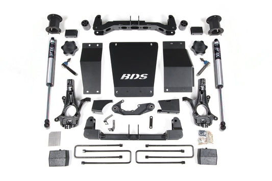 14-18 Chevrolet Silverado 1500 - GMC Sierra 1500 4WD 4.5 Inch Lift Kit (Cast Steel), 3 Inch Rear Lift, Block, Fox 2.0 IFP Performance Series Shocks BDS Suspension