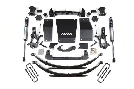 14-18 Chevrolet Silverado 1500 - GMC Sierra 1500 4WD 4.5 Inch Lift Kit (Cast Steel), 4 Inch Rear Lift, Leaf Springs, Fox 2.0 IFP Performance Series Shocks BDS Suspension