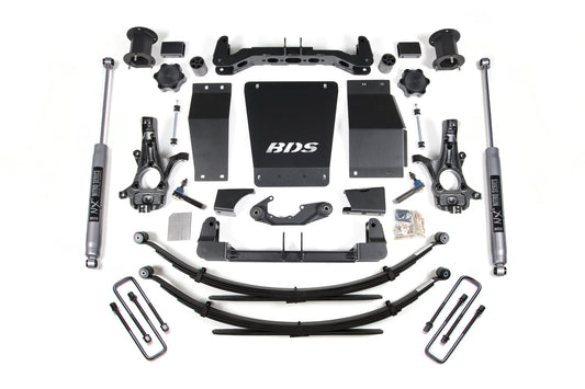14-18 Chevrolet Silverado 1500 - GMC Sierra 1500 4WD 4.5 Inch Lift Kit (Cast Steel), 4 Inch Rear Lift, Leaf Springs, NX2 Nitro Series Shocks BDS Suspension