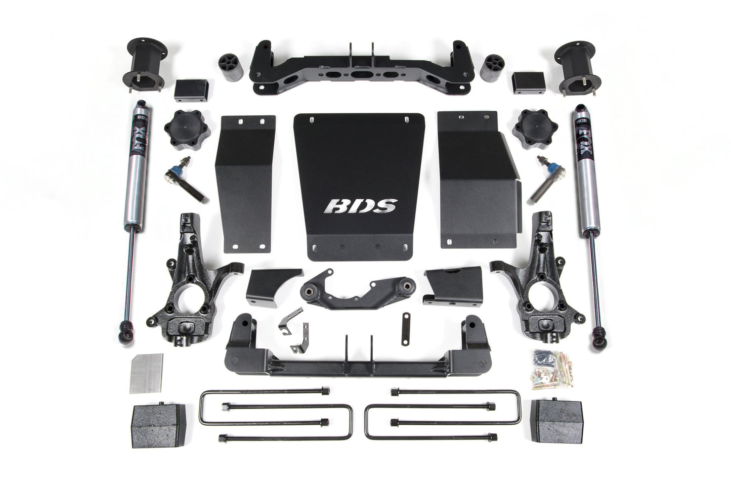 14-18 Chevrolet Silverado 1500 - GMC Sierra 1500 4WD 4.5 Inch Lift Kit (Aluminum / Stamped Steel), 3 Inch Rear Lift, Block, Fox 2.0 IFP Performance Series Shocks BDS Suspension