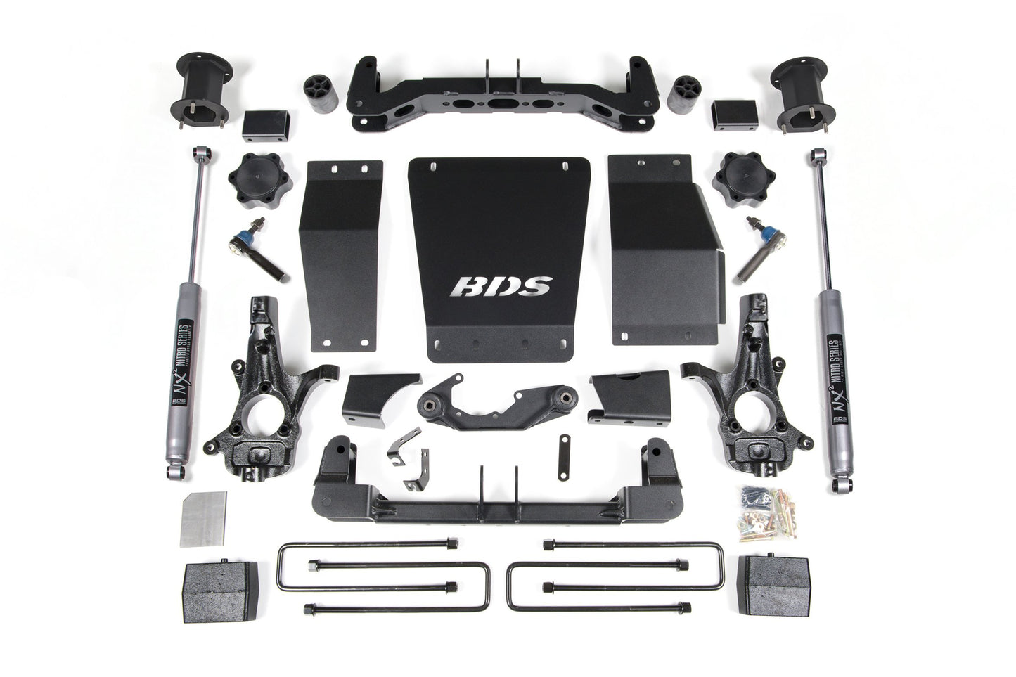 14-18 Chevrolet Silverado 1500 - GMC Sierra 1500 4WD 4.5 Inch Lift Kit (Aluminum / Stamped Steel), 3 Inch Rear Lift, Block, NX2 Nitro Series Shocks BDS Suspension