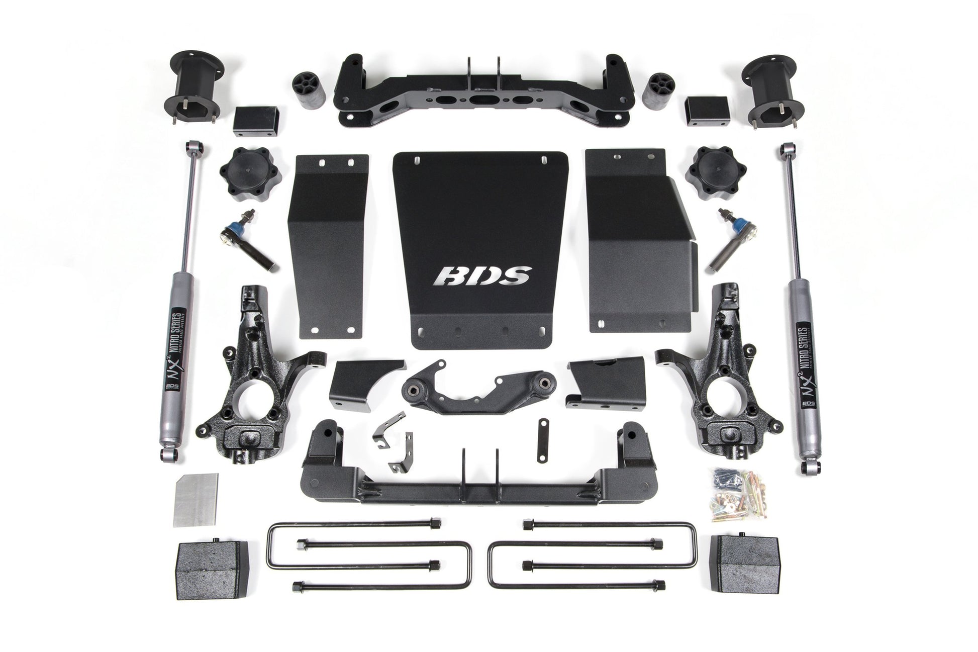 14-18 Chevrolet Silverado 1500 - GMC Sierra 1500 4WD 4.5 Inch Lift Kit (Aluminum / Stamped Steel), 3 Inch Rear Lift, Block, NX2 Nitro Series Shocks BDS Suspension