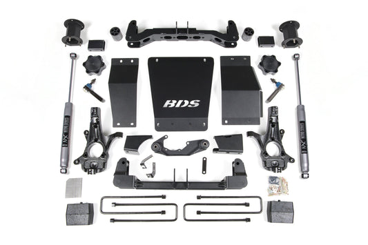 14-18 Chevrolet Silverado 1500 - GMC Sierra 1500 4WD 4.5 Inch Lift Kit (Aluminum / Stamped Steel), 3 Inch Rear Lift, Block, NX2 Nitro Series Shocks BDS Suspension
