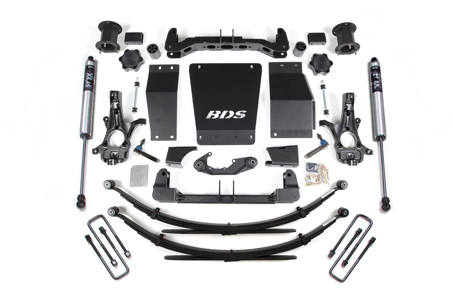 14-18 Chevrolet Silverado 1500 - GMC Sierra 1500 4WD 4.5 Inch Lift Kit (Aluminum / Stamped Steel), 4 Inch Rear Lift, Leaf Springs, Fox 2.0 IFP Performance Series Shocks BDS Suspension