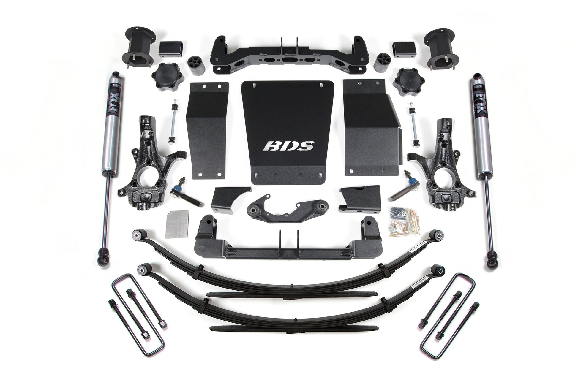14-18 Chevrolet Silverado 1500 - GMC Sierra 1500 4WD 4.5 Inch Lift Kit (Aluminum / Stamped Steel), 4 Inch Rear Lift, Leaf Springs, Fox 2.0 IFP Performance Series Shocks BDS Suspension