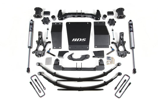 14-18 Chevrolet Silverado 1500 - GMC Sierra 1500 4WD 4.5 Inch Lift Kit (Aluminum / Stamped Steel), 4 Inch Rear Lift, Leaf Springs, Fox 2.0 IFP Performance Series Shocks BDS Suspension
