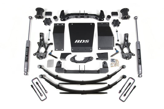 14-18 Chevrolet Silverado 1500 - GMC Sierra 1500 4WD 4.5 Inch Lift Kit (Aluminum / Stamped Steel), 4 Inch Rear Lift, Leaf Springs, NX2 Nitro Series Shocks BDS Suspension