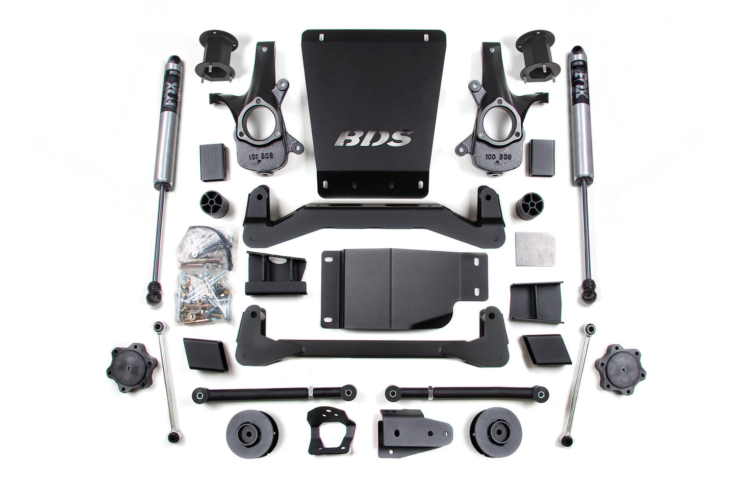 07-14 Chevrolet SUV - GMC SUV 4WD 4.5 Inch Lift Kit, 2 Inch Rear Lift, Spacer, Fox 2.0 IFP Performance Series Shocks BDS Suspension