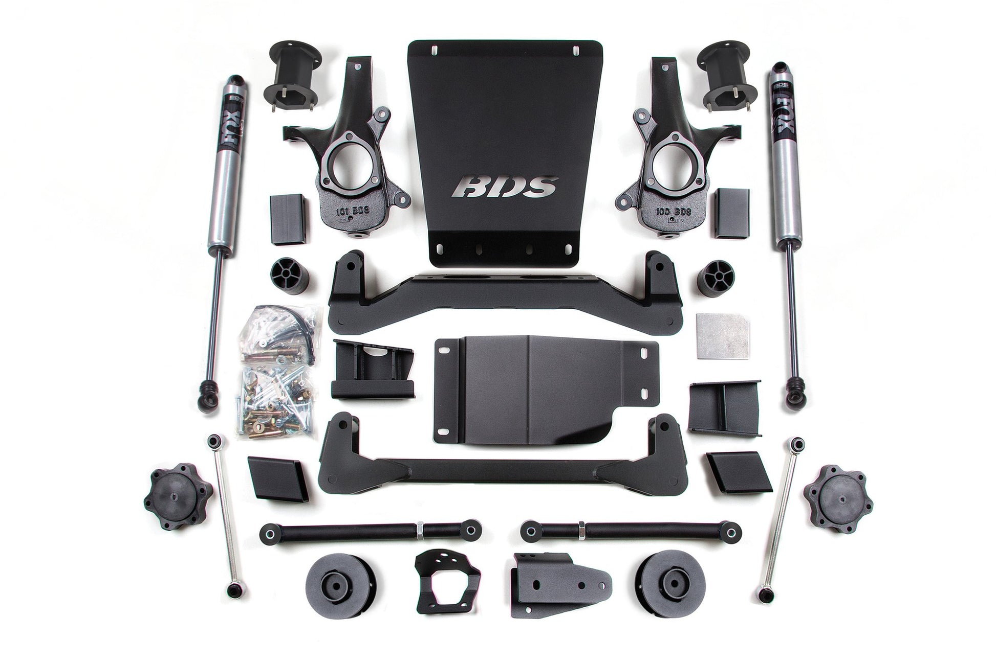 07-14 Chevrolet SUV - GMC SUV 4WD 4.5 Inch Lift Kit, 2 Inch Rear Lift, Spacer, Fox 2.0 IFP Performance Series Shocks BDS Suspension