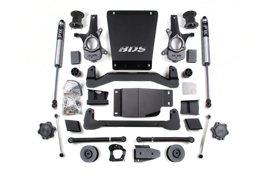 07-14 Chevrolet SUV - GMC SUV 4WD 4.5 Inch Lift Kit, 2 Inch Rear Lift, Spacer, Fox 2.0 IFP Performance Series Shocks BDS Suspension