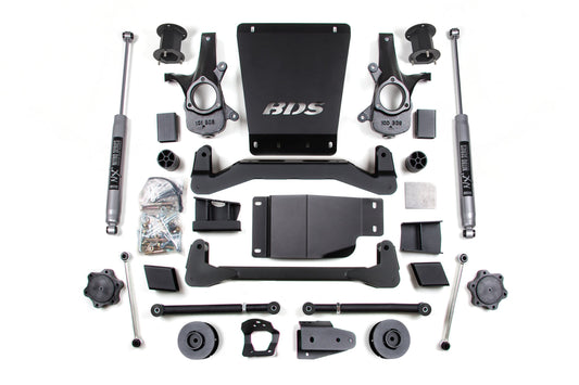 07-14 Chevrolet SUV - GMC SUV 4WD 4.5 Inch Lift Kit, 2 Inch Rear Lift, Spacer, NX2 Nitro Series Shocks BDS Suspension