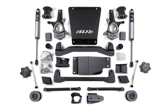 07-14 Chevrolet SUV - GMC SUV 4WD 4.5 Inch Lift Kit, 3 Inch Rear Lift, Spacer, Fox 2.0 IFP Performance Series Shocks BDS Suspension