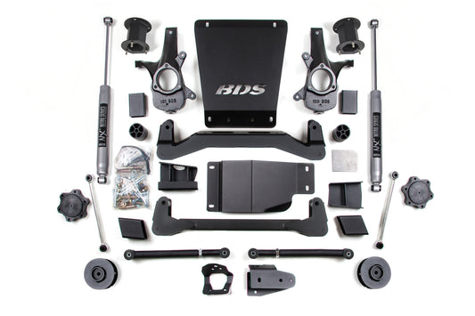 07-14 Chevrolet SUV - GMC SUV 4WD 4.5 Inch Lift Kit, 3 Inch Rear Lift, Spacer, NX2 Nitro Series Shocks BDS Suspension