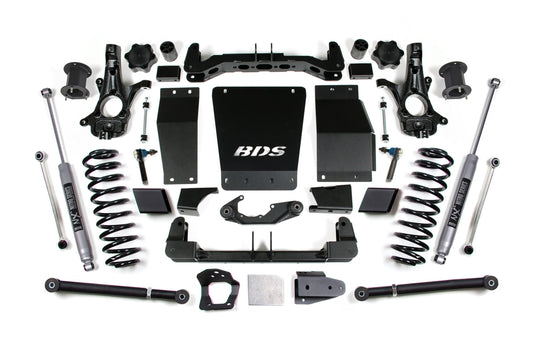 15-20 Chevrolet SUV - GMC SUV 4WD 6 Inch Lift Kit (Aluminum / Stamped Steel), 5 Inch Rear Lift, Coil Spring, NX2 Nitro Shocks BDS Suspension
