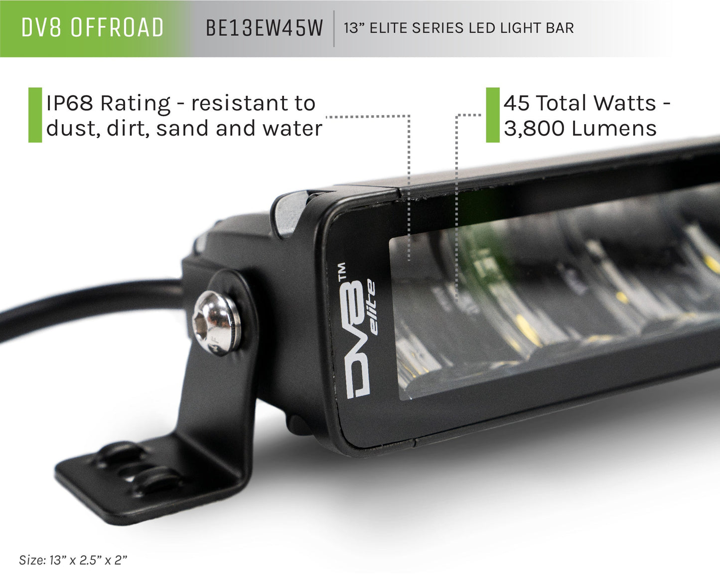 13 Inch Elite Series Led Light Bar DV8 Offroad-1