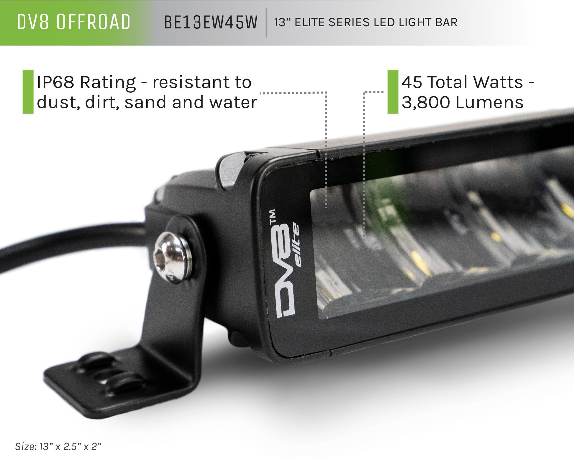13 Inch Elite Series Led Light Bar DV8 Offroad-1