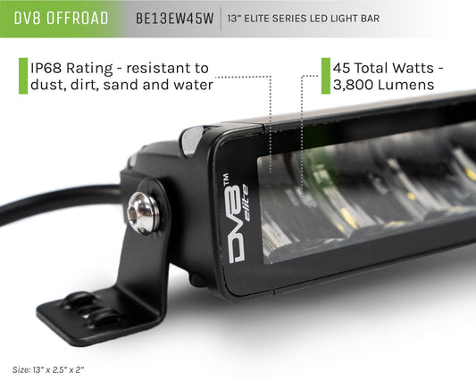 13 Inch Elite Series Led Light Bar DV8 Offroad-1