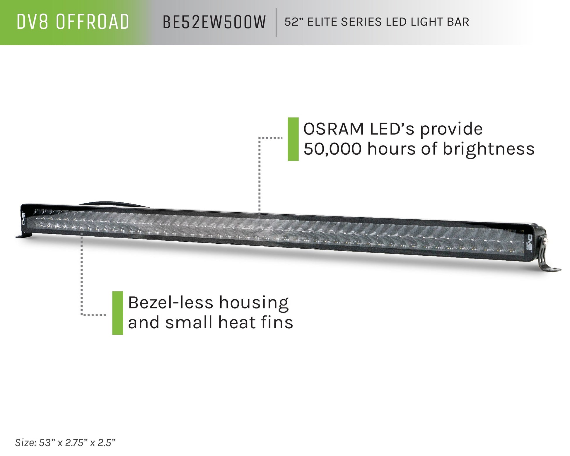 52 Inch Elite Series Led Light Bar DV8 Offroad